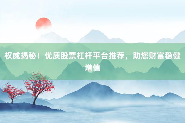 权威揭秘！优质股票杠杆平台推荐，助您财富稳健增值